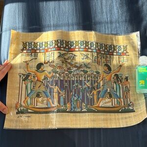 Papyrus Egyptian Wall Art in Blue, Gold, Green and Red